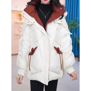 平湖羽绒服女冬季2026新款今年流行爆款九江巨好看小个子连帽外套