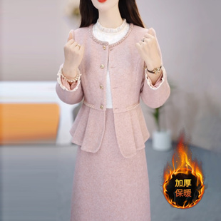 小香风套装连衣裙2025新款女秋冬十三行爆款减龄轻奢高级感两件套