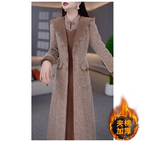 玖慕仿毛呢套装裙女冬季2025新款妈妈装减龄立领上衣半身裙两件套,女装/女士精品,时尚套装,淘宝优惠券,粉丝福利购,淘宝优惠卷