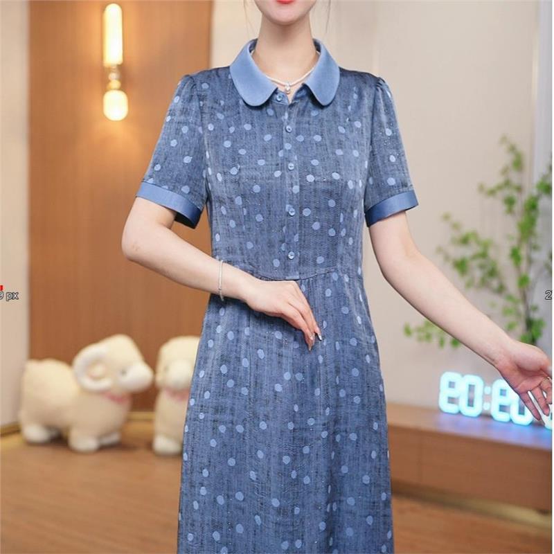 连衣裙2025新款今年流行爆款女士妈妈装裙子女夏季中式显瘦国风