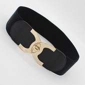 饰皮带欧美大牌弹力修身 百搭腰封女松紧宽腰带韩版 裙子装 显瘦束腰