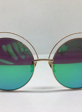 EJE Optico Sistema J2085/S手工金色圆框太阳镜个性墨镜