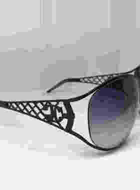 just cavalli黑色合金女太阳眼镜墨镜镂空镜腿