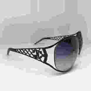 justcavalli黑色合金女太阳眼镜墨镜镂空镜腿