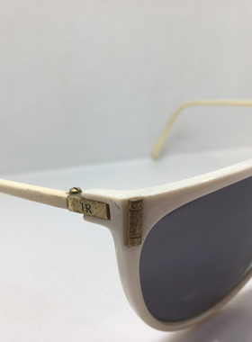 国外回流Vintage 80s Helena Rubinstein白色大框太阳镜女