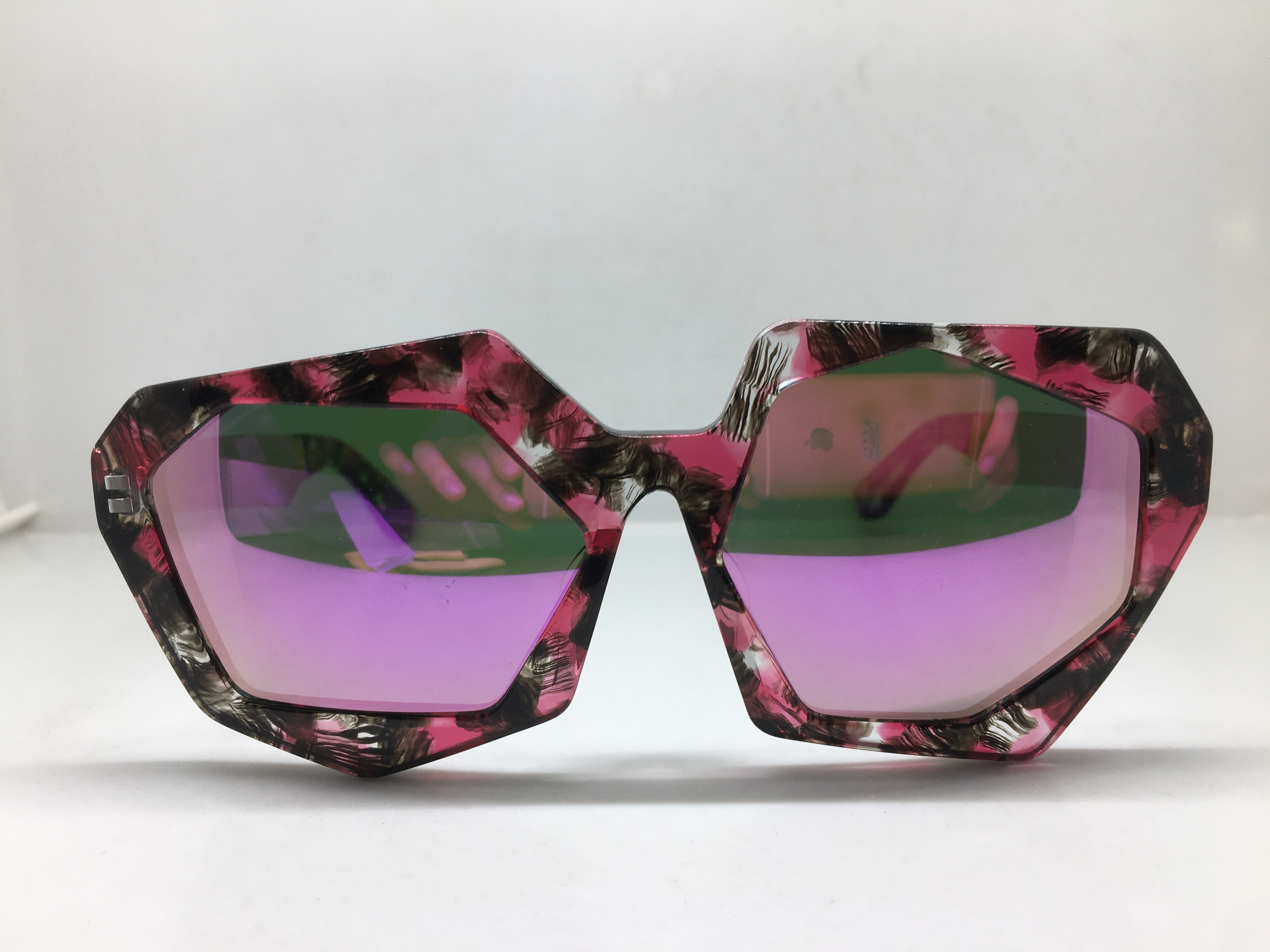 E8503S EJE Optico Sistema手工彩粉色个性板材框太阳镜不规则几