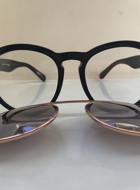 VULK  EYEWEAR VASNA 黑色手工板材圆框太阳镜复古夹片墨镜套镜