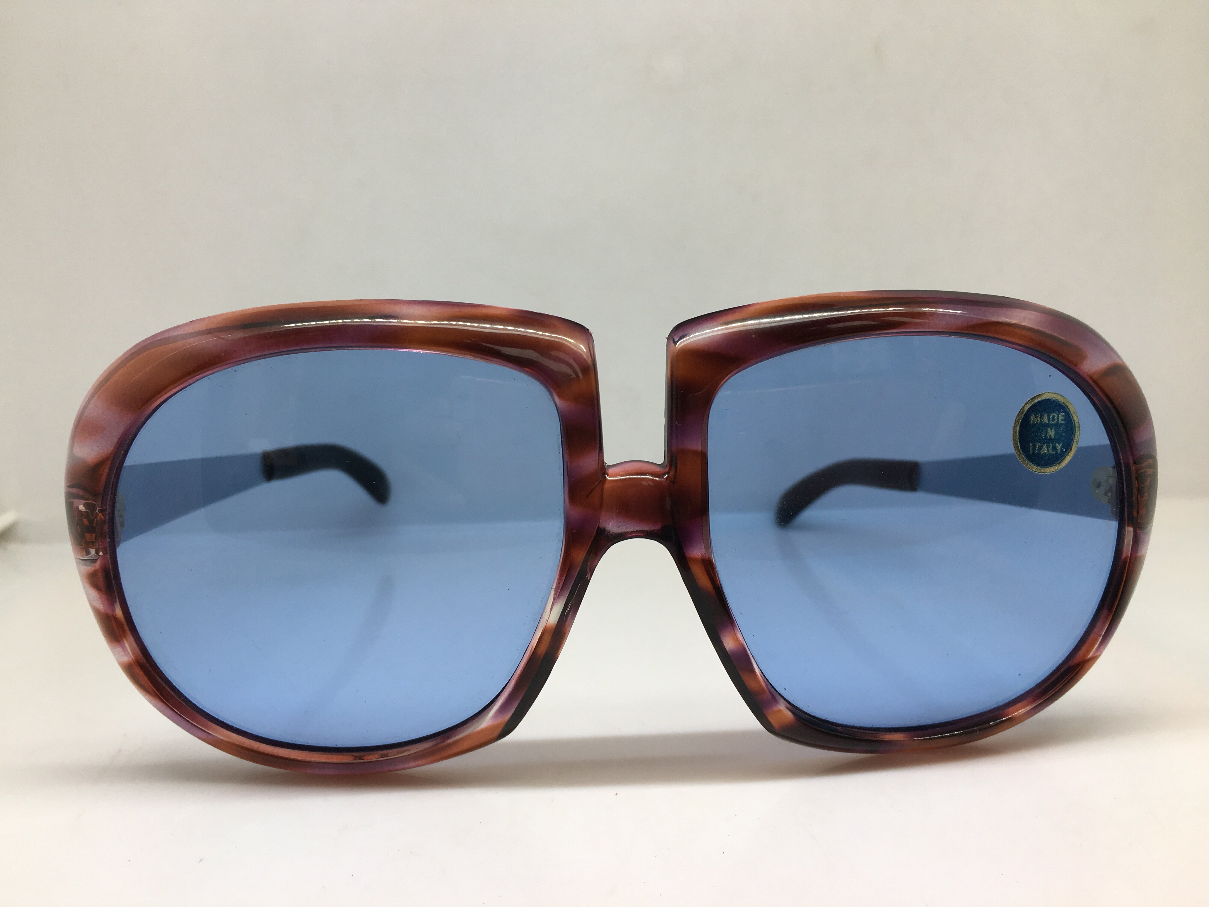 vintage 70年代手工板材大框太阳镜墨镜玻璃镜片意大利产