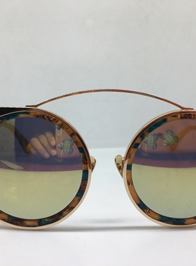 E8510S EJE Optico Sistema 金色圆框太阳镜彩色包边彩膜墨镜