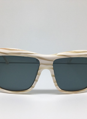 中古白色板材厚实方框大框太阳眼镜墨镜