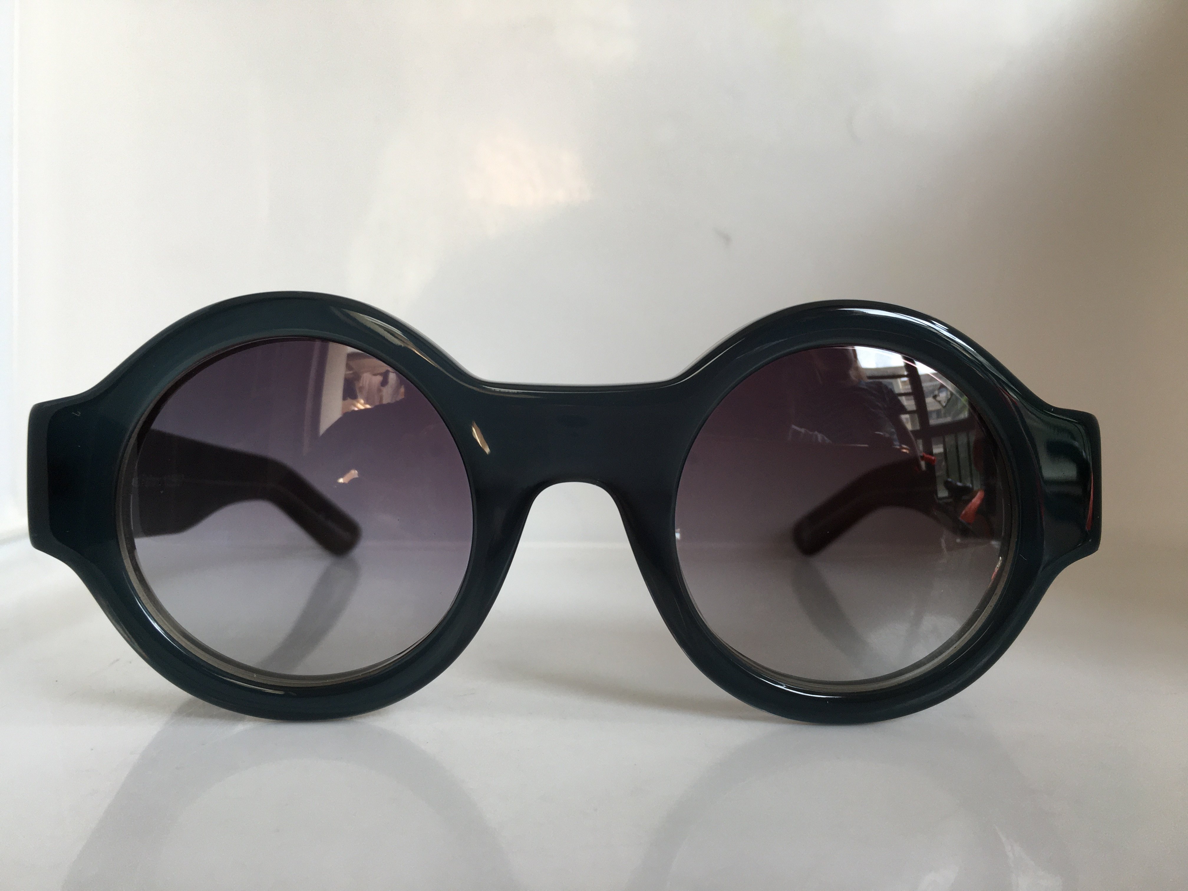 The Mask Michael Fallon手工透明灰蓝色板材复古圆框板材太阳镜