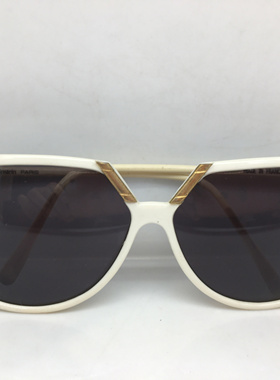 国外回流Vintage 80s HR白色大框太阳镜女