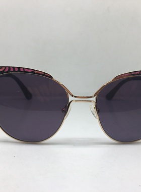 金色合金紫色镜腿猫眼太阳镜墨镜女