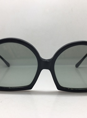 中古六十年代法国黑色板材个性墨镜玻璃镜片太阳镜