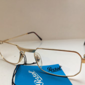 中古Persol 353金色合金方形框近视眼镜架意大利产