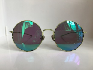 A Bathing APE BA13062 军绿色复古圆框眼镜太阳镜男女通用墨镜