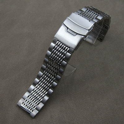 散珠实心钢带不锈钢手表表带新款