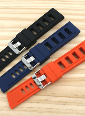 适用精工 水鬼/罐头/鲍鱼/小MM/SKX007高档硅胶潜水表带 橡胶表链