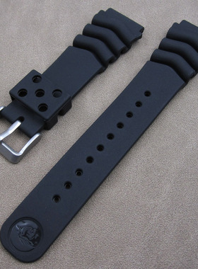 适配精工表带 水鬼5号 橡胶潜水表链SKX007/SRPA21J1罐头 20/22mm