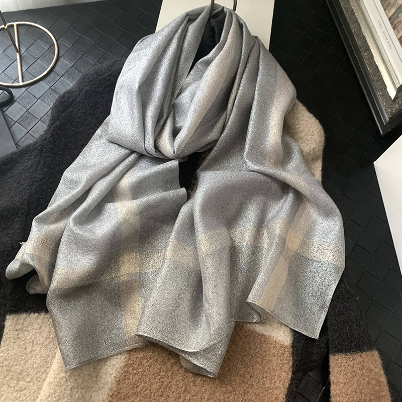 新款丝巾女秋季百搭纯色菱形格真丝金线纱巾妈妈旗袍披肩围巾春秋,服饰配件/皮带/帽子/围巾,围巾/丝巾/披肩,淘宝优惠券,粉丝福利购,淘宝优惠卷