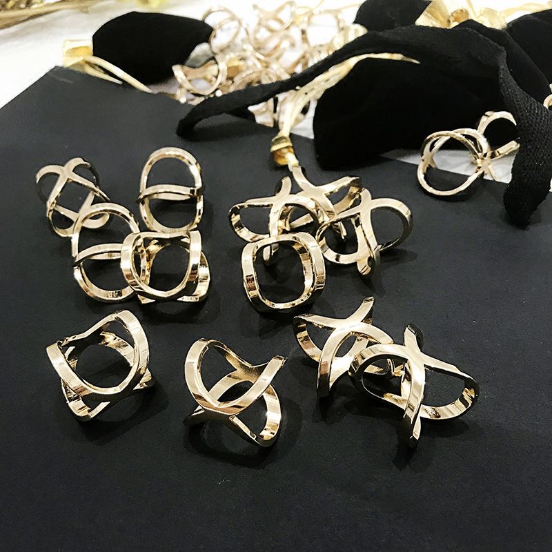 X形丝巾扣真丝围巾扣方巾扣披肩扣百搭金属饰品女士韩版胸针金色