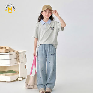 26XTX386女童polo衫短袖夏季2026新款女孩时髦衣服中大童t恤BD