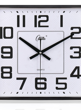 康巴丝挂钟客厅方形钟表现代简约时尚挂表家用静音时钟创意石英钟