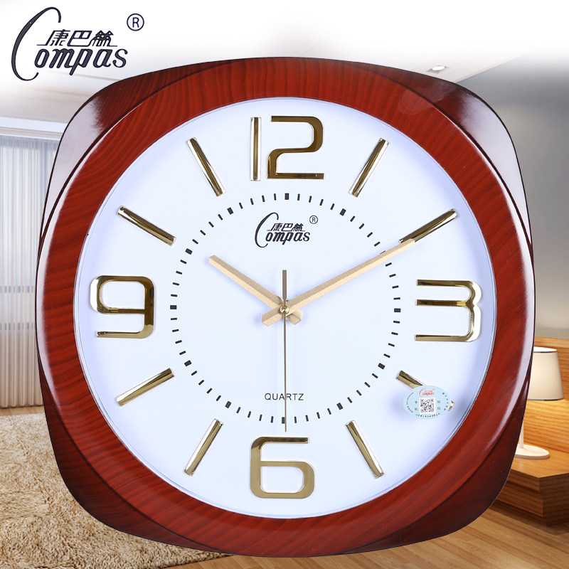 康巴丝16英寸静音钟表方形客厅卧室挂表现代简约时尚时钟石英钟表|ruв категории начало ежедневно, часы, настенные часы - от Buy2taobao.com для оказания профессиональной услуги покупки агента Taobao