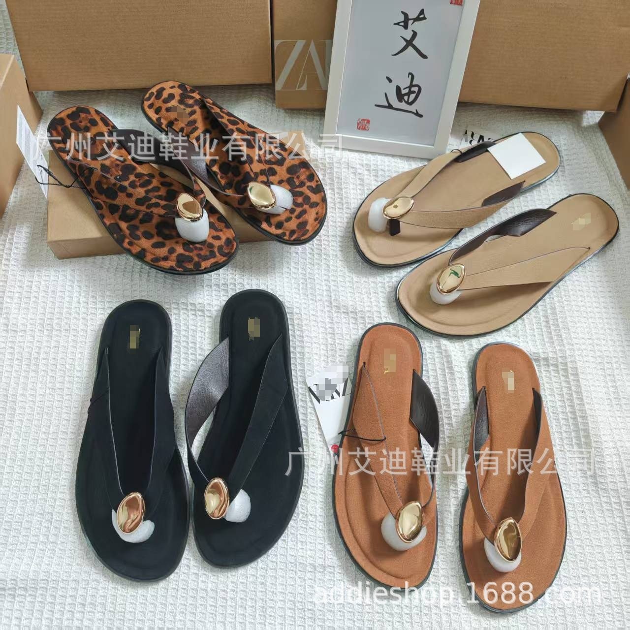 外贸工厂ZA平底凉鞋夹脚女人字拖鞋外穿法式小凉拖软底夹趾拖鞋女