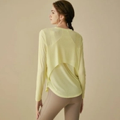 防晒衣罩衫 运动T恤女瑜伽服跑步宽松速干训练长袖 薄款 健身服上衣