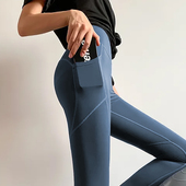 跑步专业训练裸感健身裤 春夏大码 女高腰提臀紧身运动裤 lulu瑜伽裤