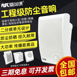 音箱 704室内壁挂吸顶喇叭套装 校园广播系统挂壁音响 爱尚课