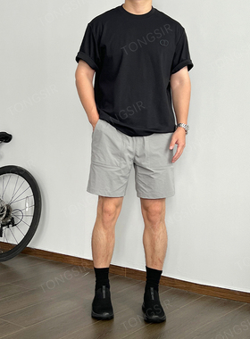 lu版ripstop防撕裂运动速干弹力短裤男夏季透气百搭裤子