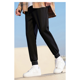 小脚休闲裤 B1160 黑色韩版 微弹舒适收口长裤 潮流卫裤 鸟家男士