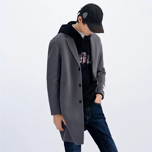 呢料外套6566J G家秋冬款 纯色百搭毛呢大衣休闲款 保暖长款 G11 男士