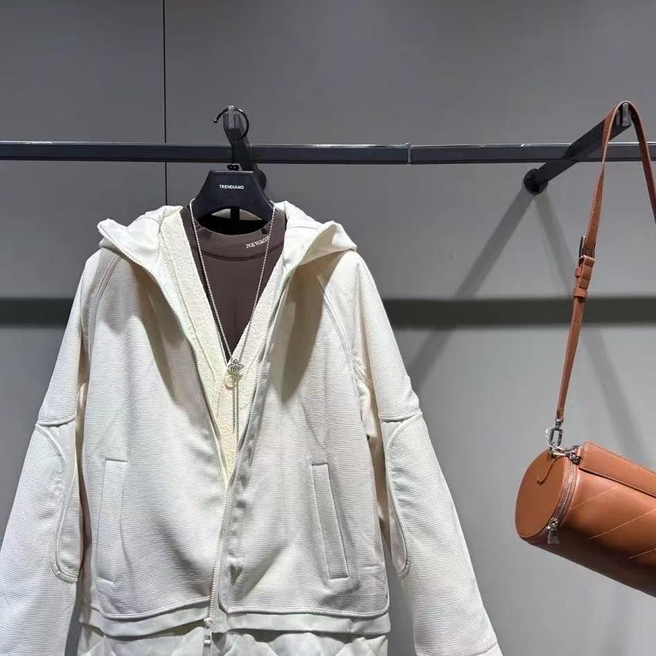 商场款冬季男士百搭纯色拼接肌理感连帽夹棉外套01800/i17