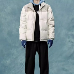 保暖宽松厚羽绒服PU皮拼色设计耐脏不易皱C4503 男士 冬季 鸟