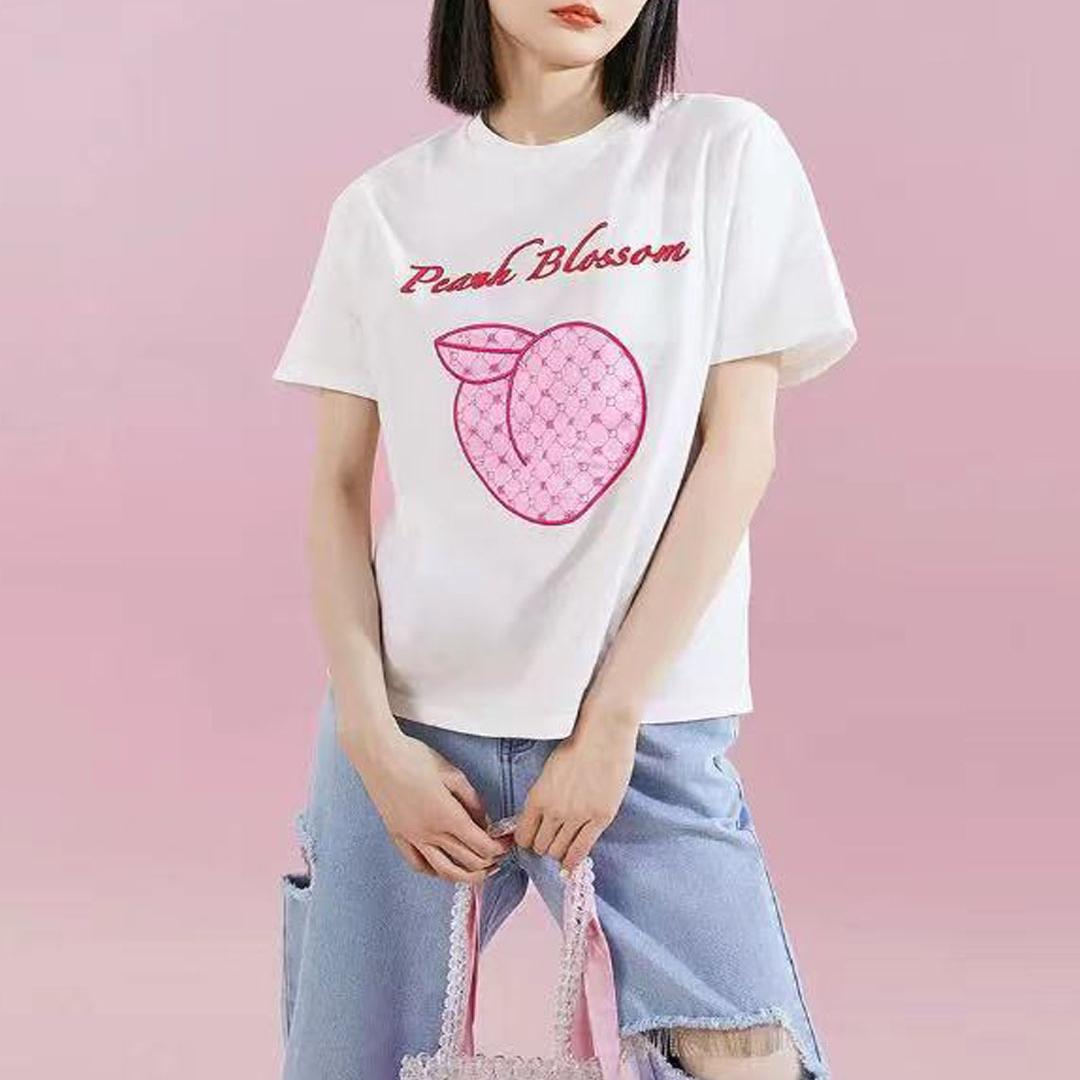 （鸟）礼盒装9件饰品！夏季女装宽松显瘦圆领短袖T恤白色体恤潮