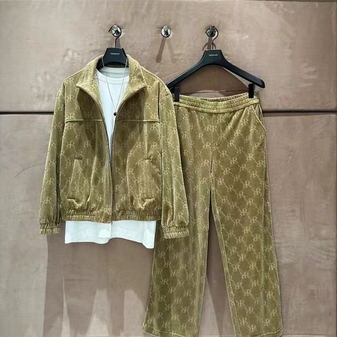 商场款秋季男士休闲老钱风外套灯芯绒字母印花夹克92130/T6