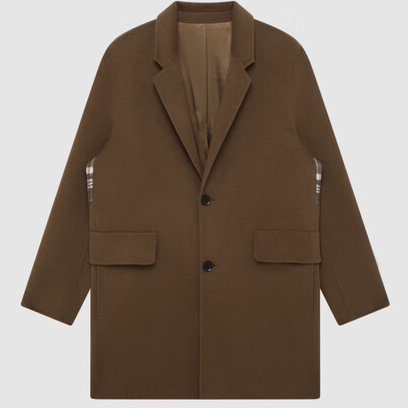 G家冬季男士新款棋盘格系列拼接大衣轻商务呢料外套上衣6011J/G13