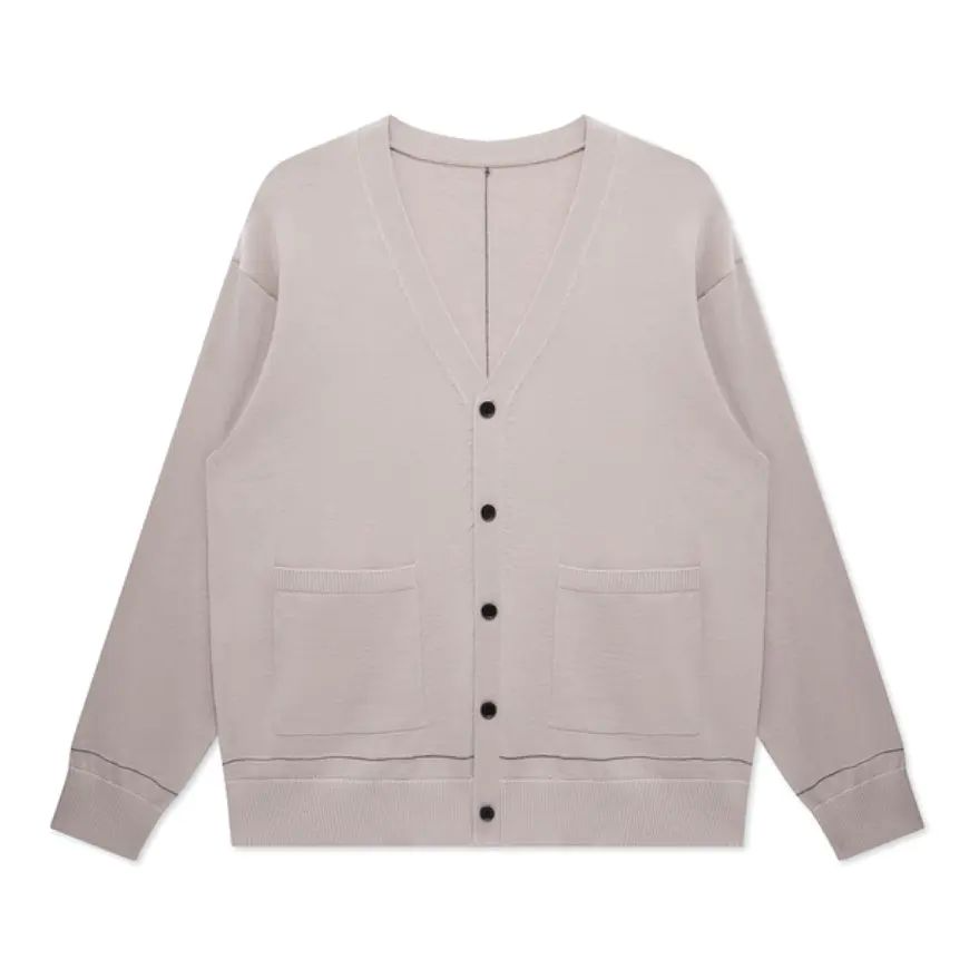 秋冬男士V领100%绵羊毛开衫