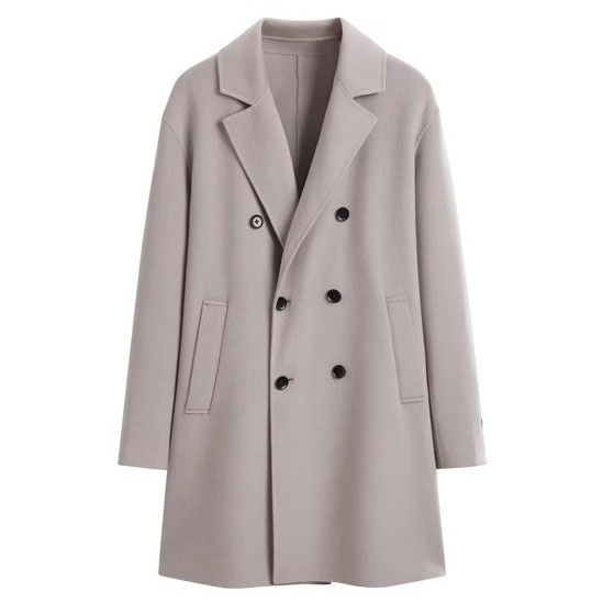 秋冬男士经典双排扣大衣宽松时尚双面呢羊毛中长款外套C4513/C4