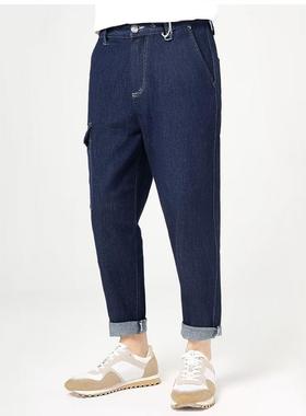 G家秋冬男士微绒保暖牛仔裤宽松锥形休闲工装长裤新疆棉5003I/E22