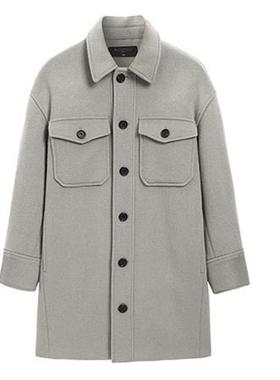 高货！~秋冬男士中长翻领绵羊毛大衣宽松商务外套94104/i12