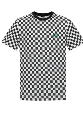 夏季男士短袖T恤时尚棋盘格子圆领宽松休闲百搭上衣22640/T3