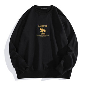 鸟 小蜜蜂刺绣宽松套头休闲外套P4314 秋季 圆领卫衣时尚 男士