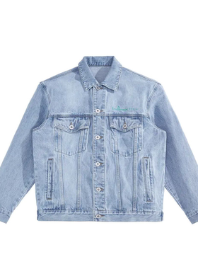 （鸟）春季男士浅蓝色时尚休闲牛仔夹克联名系列牛仔外套C1308/L2