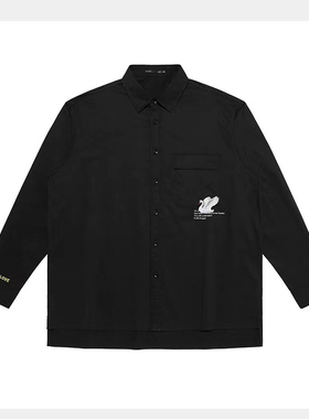 (鸟)2025男士长袖衬衫工装仙鹤刺绣宽松休闲翻领外套潮P2505/A21