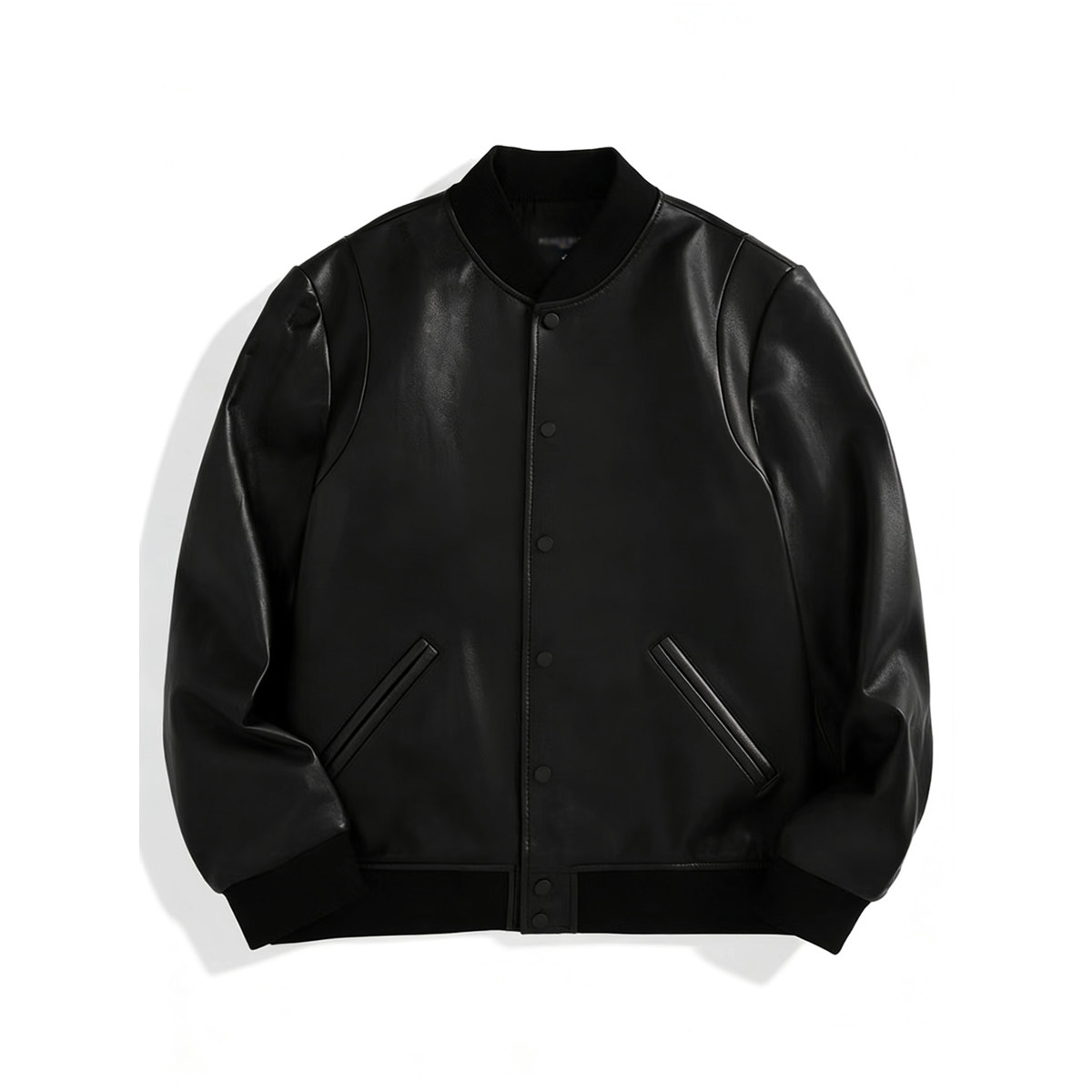 （鸟）春秋季男士绵羊皮真皮皮衣拼接棒球领皮夹克外套C4F05/