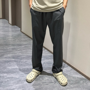 清凉爽感黑科技纯色宽松直筒休闲裤 冰丝速干裤 潮6082 男士 2025夏季